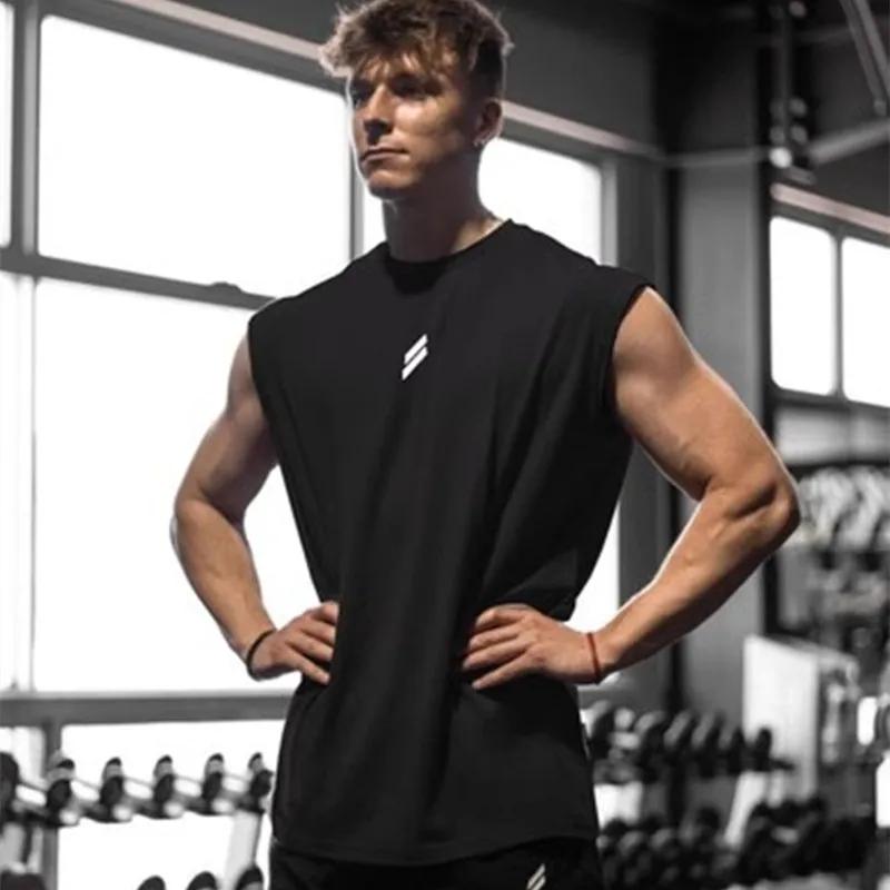 Débardeur de sport d'été pour hommes, respirant, coupe ample, T-shirt sans manches, gilet à séchage 