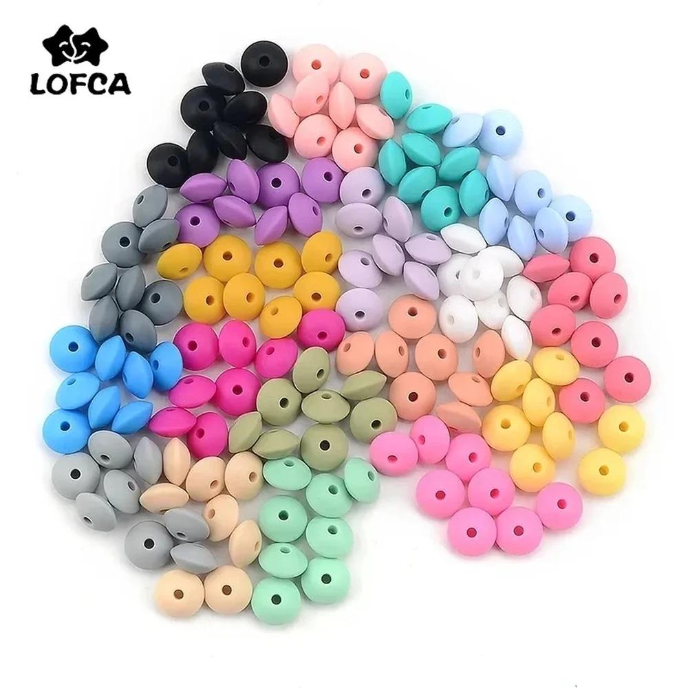 LOFCA 100 pcs/lot Silicone lentille 12mm perles de Silicone entretoise fabrication de bijoux en vrac