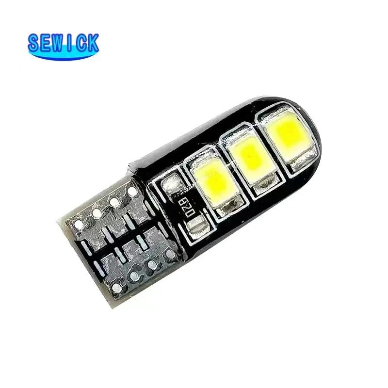 100 pièces en gros T10 coque en silicone 6 SMD LED voiture lecture dôme lumières W5W WY5W 6LED 6SMD 