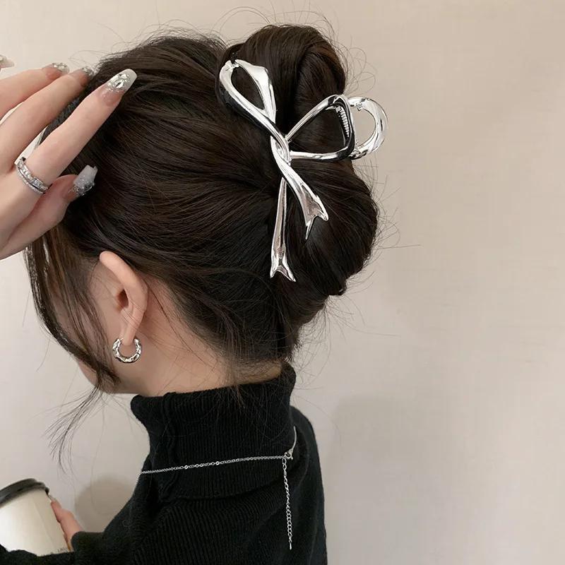 Pince à cheveux creuse vintage pour femmes et filles, barcordons, crabe coréen, grandes griffes, pin