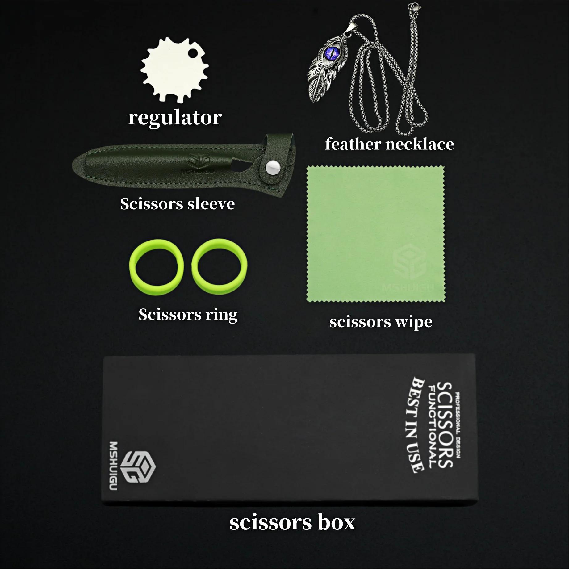 MSHUIGU Ciseaux à cheveux professionnels multifonctionnels, ciseaux à effiler 440C 4-6,5 pouces, out