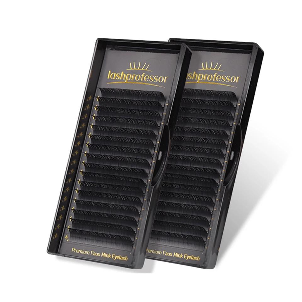 Lashprofessor 10 plateaux/lot fournitures de cils classiques en gros naturel doux mat noir individue