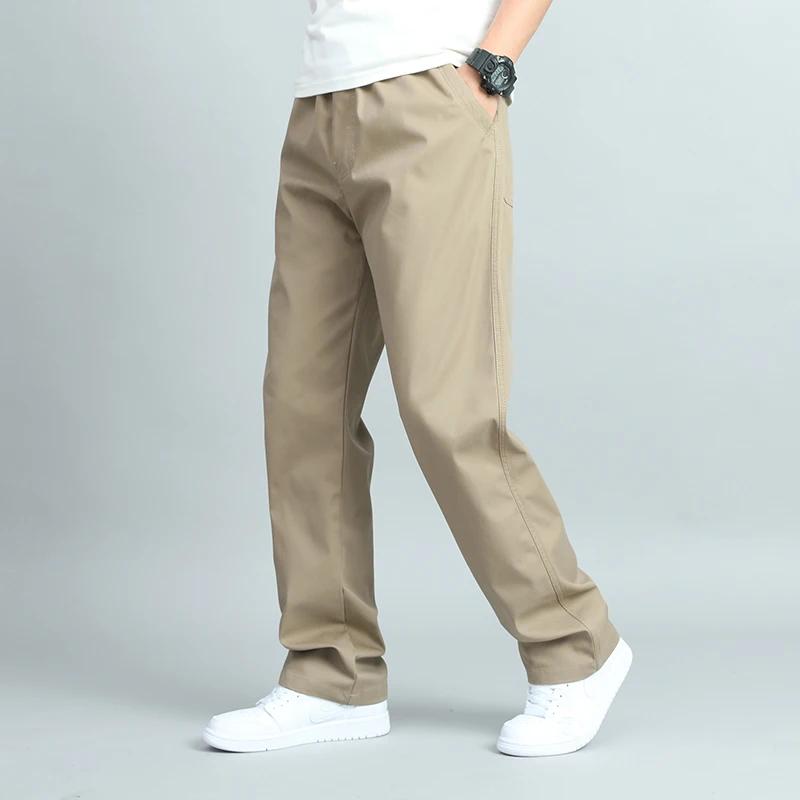 Grande taille hommes décontracté coton pantalon coupe ample pantalon droit Multi poche grand homme p