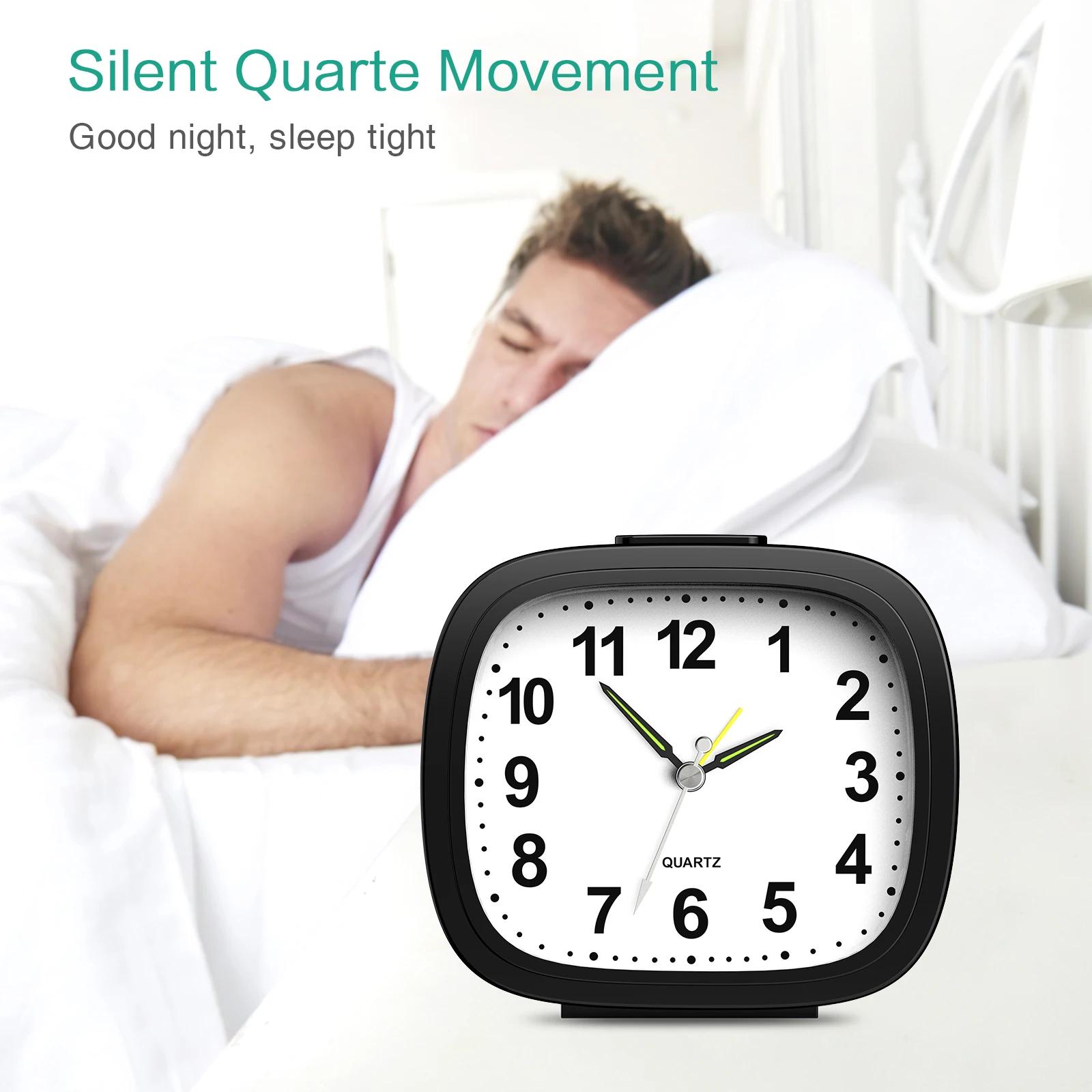 Horloges silencieuses ORIA, horloges de chevet sans tic-tac, alimentées par piles, horloges de table