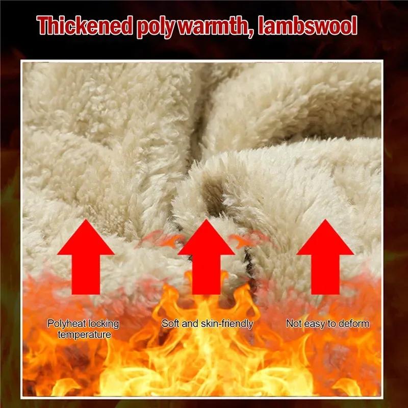 Hiver hommes peluche épais polaire imperméable pantalons de survêtement coupe-vent pantalons décontr