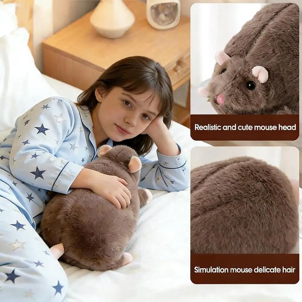 Peluche Souris Mignonne 40/90cm, Poupée Rat sur Branche Florale Géante, Figurine Animale Douce de De