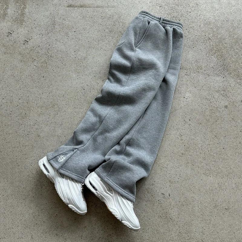 Pantalon de survêtement avec cordon de serrage et fermeture éclair, couleur unie, décontracté, Hip-H