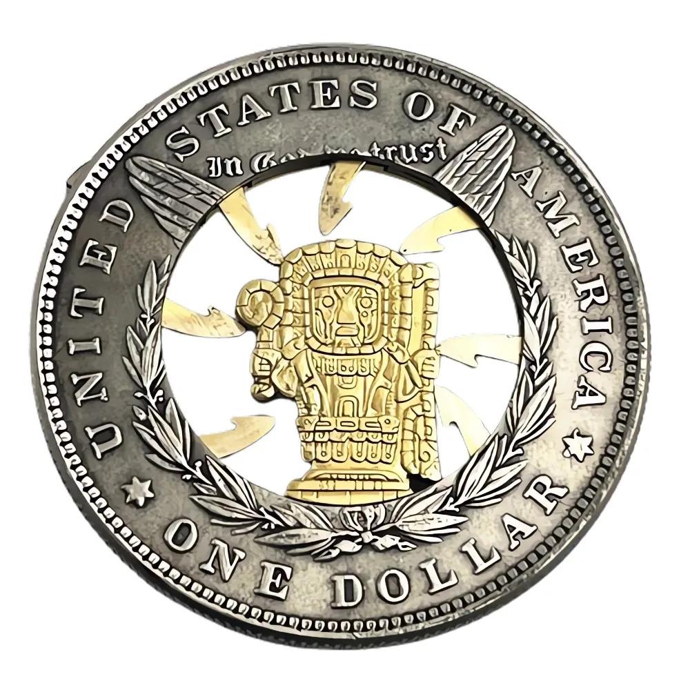 Mécanisme mobile pièce Hobo Nickel 'pièce de serrage' Morgan Dollar romain booze pièce magique cadea
