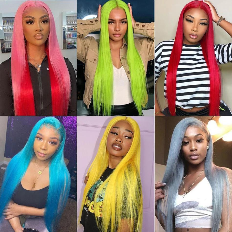 Perruque Lace Frontal Wig brésilienne naturelle, cheveux lisses, blond Transparent HD, 13x4, 13x6, p