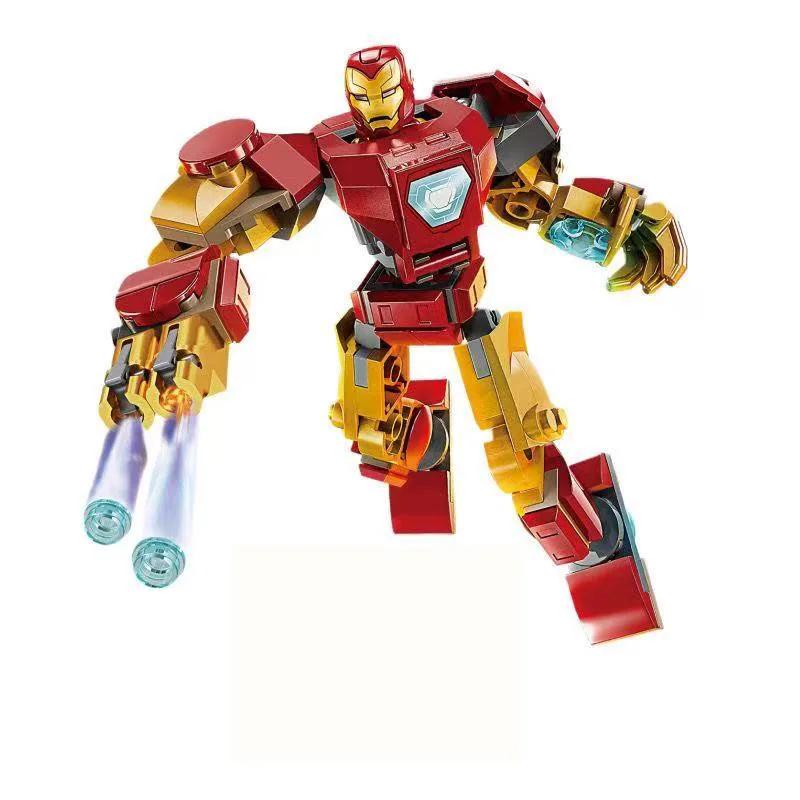 Bloc de figurines d'action de super-héros, Spiderman Miles Iron Man, Machine de guerre MOC à assembl