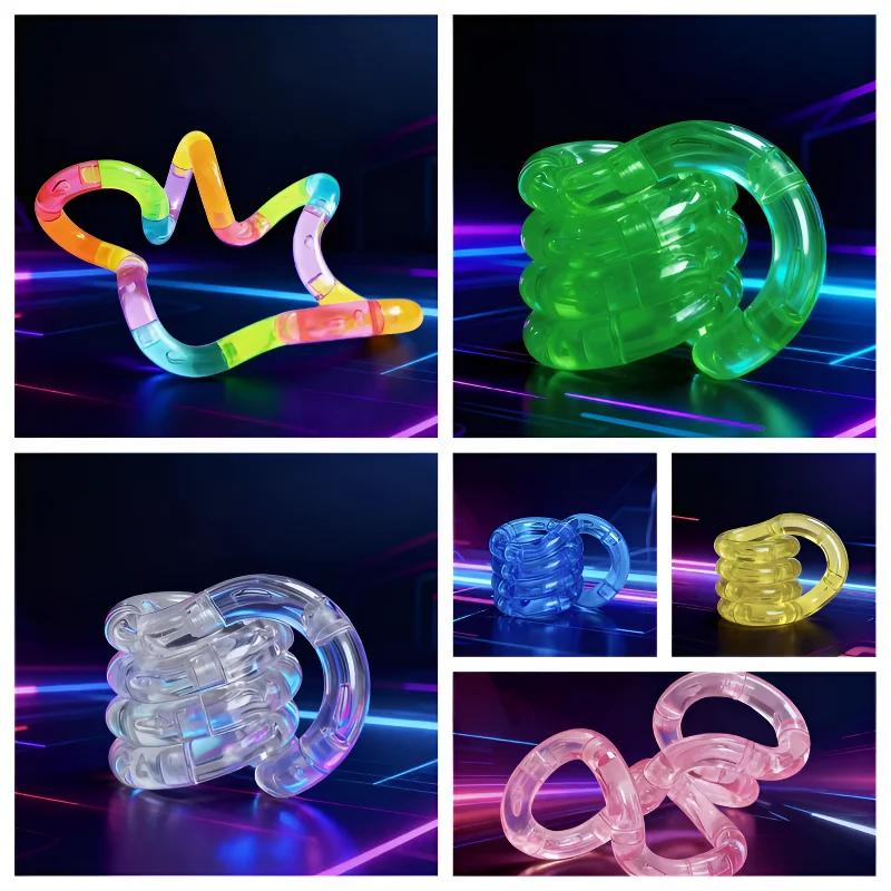 1/3/5 pièces corde déformable cristal torsion corde pression soulagement du Stress jouets arc-en-cie