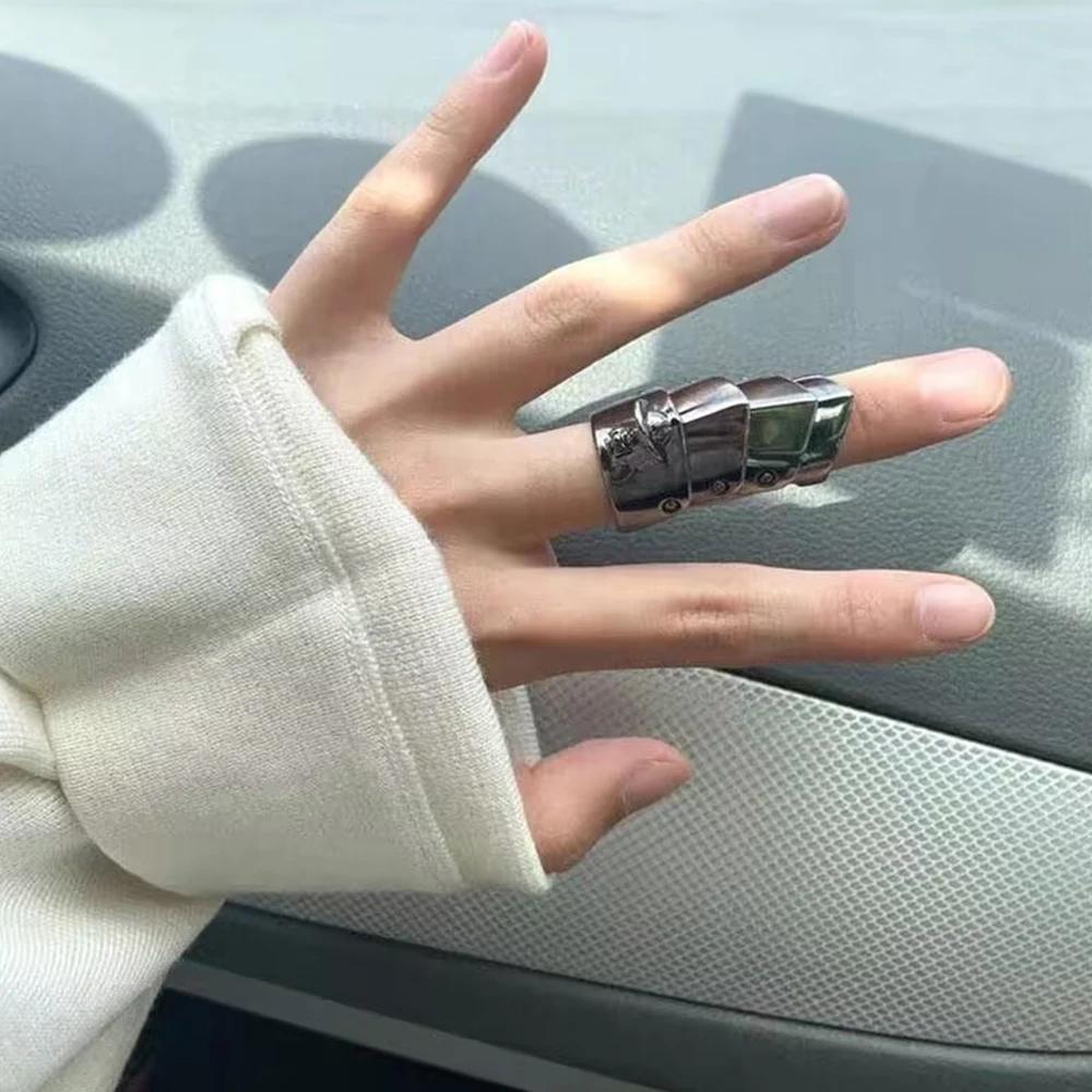 Anneaux de doigts en métal pour cosplay d'anime Oosaki Nana, armure de doigts, hip hop, argent noir,