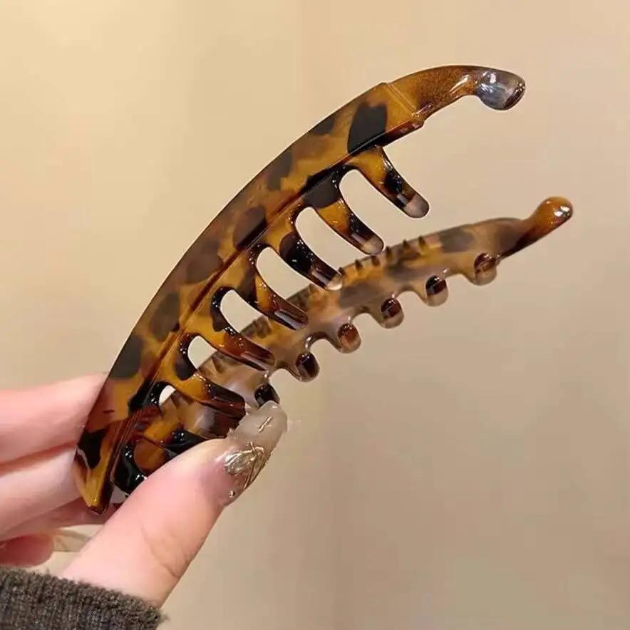 Pince à cheveux banane écaille de tortue, épingle à cheveux en forme de poisson pour femmes, accesso