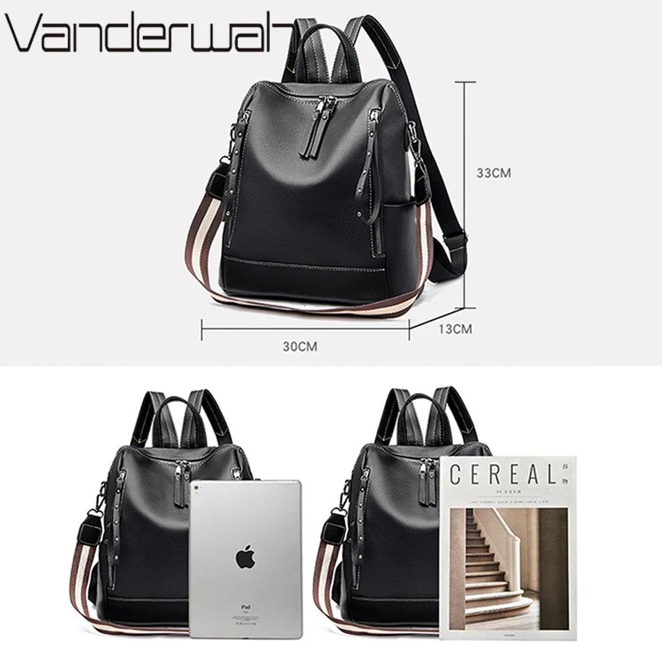 Sac à Dos de marque de luxe en cuir souple, étanche, Style Preppy, Sac multifonction pour jeunes étu