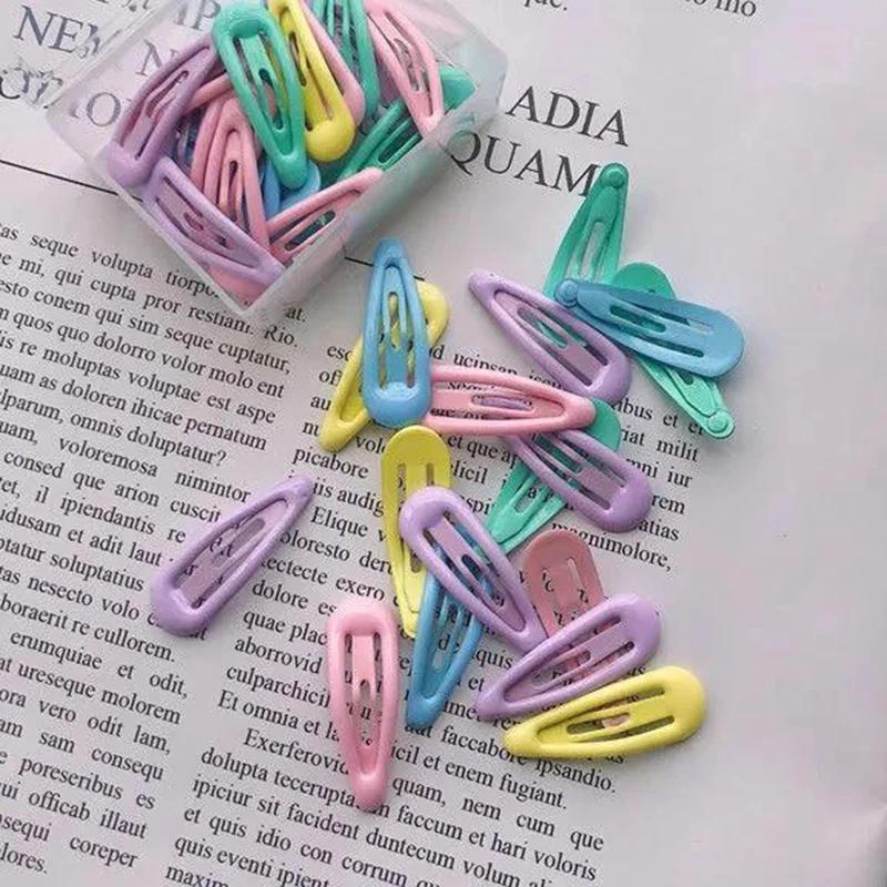 Pinces à cheveux BB colorées en forme de goutte d'eau pour enfants, 20 pièces/lot, 3cm, jolies éping