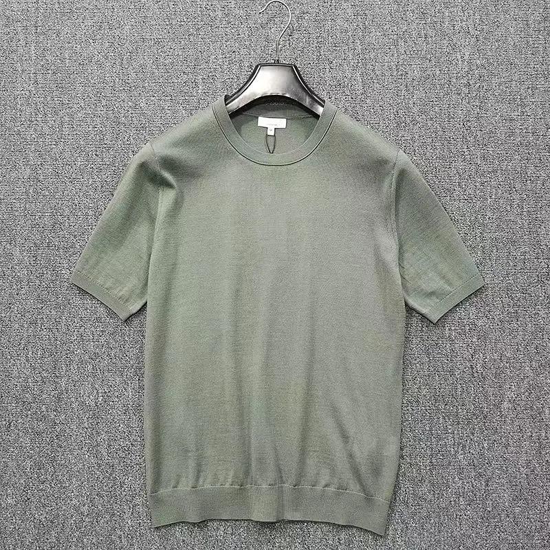 T-shirt à manches courtes et col rond pour hommes, 100% laine mérinos, haut ultra fin, t-shirts en t