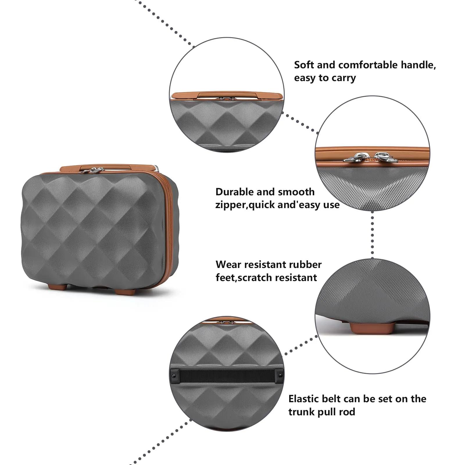 Étui de beauté pour voyageur britannique, mallette de maquillage rigide, bagage à main portable, poi