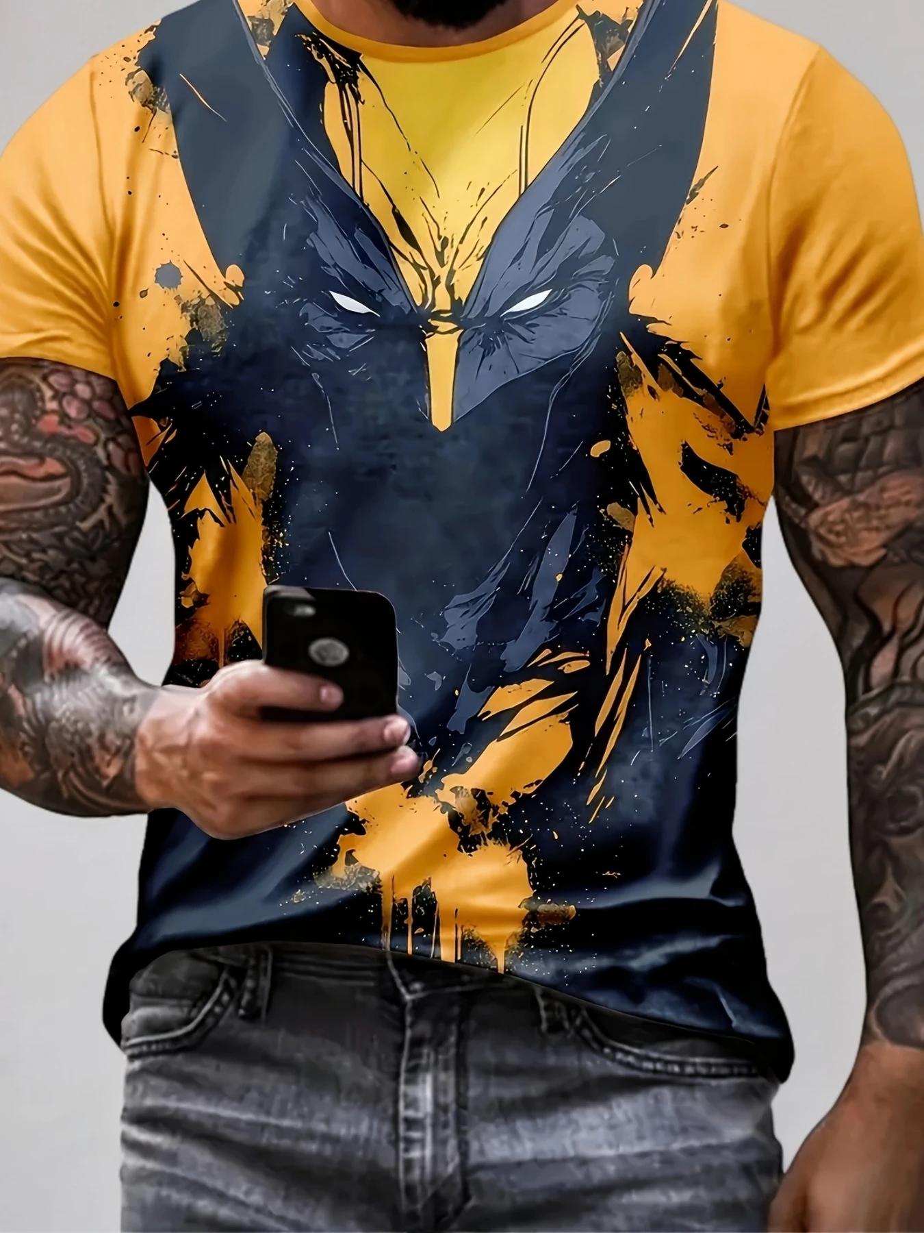 Marvel Wolverine T-Shirt graphique pour hommes Costume de fan de super-héros d'été lavable en machin