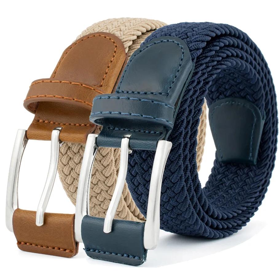 Ceinture à boucle ardillon en alliage tissé et respirant pour hommes et femmes, jean décontracté de 
