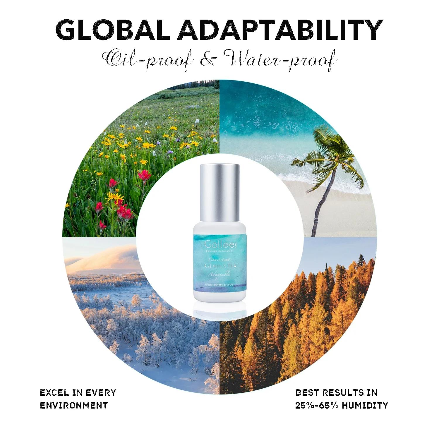 Gollee 0.5s sec global adaptabilité utiliser colle d'extension de cils étanche 6-8 semaines longue r