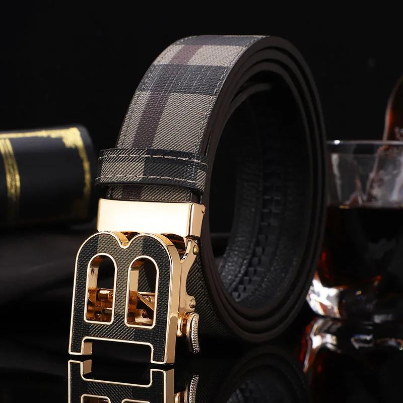 2025 haute qualité hommes ceinture concepteur en cuir véritable ceintures mâle métal automatique bou