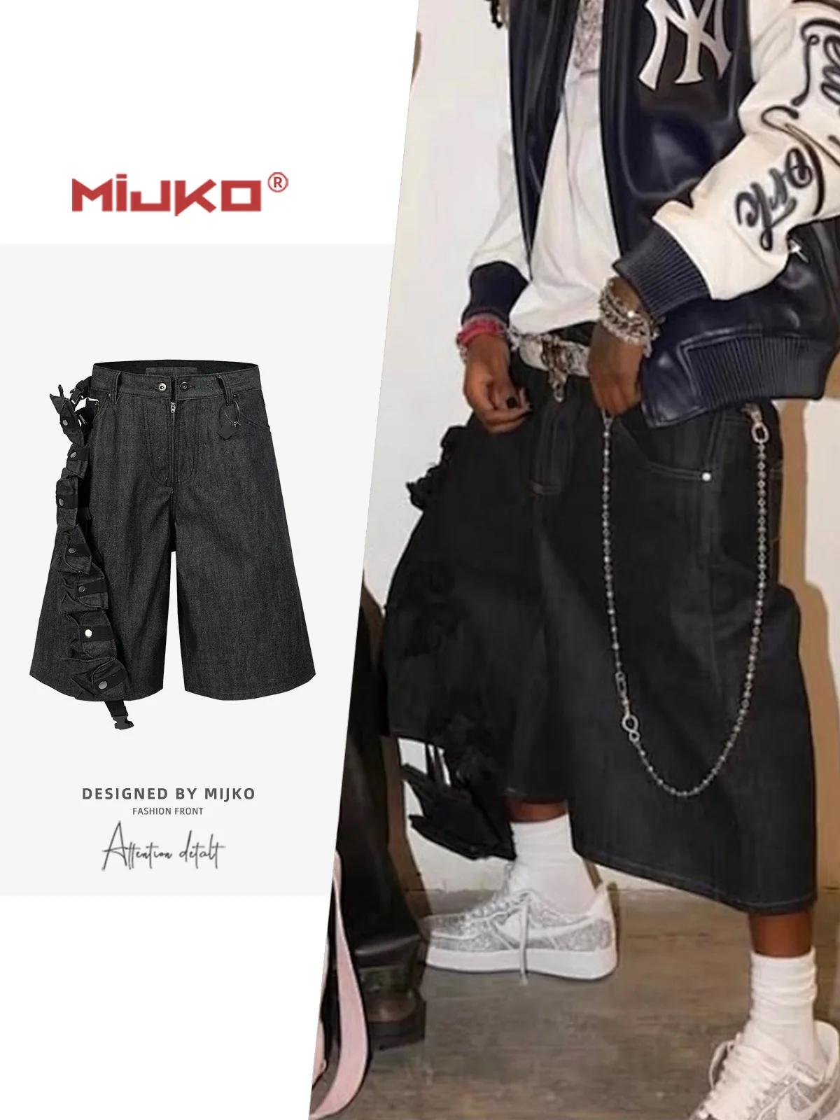 MIJKO – short original unisexe, jean tactique multifonctionnel, vêtements d'extérieur fonctionnels, 