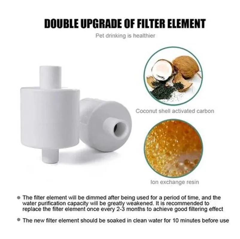 Paquet de 6 filtres à charbon actif Triple Filtration pour Els Pet 2,5 l chat fontaine d'eau filtre 