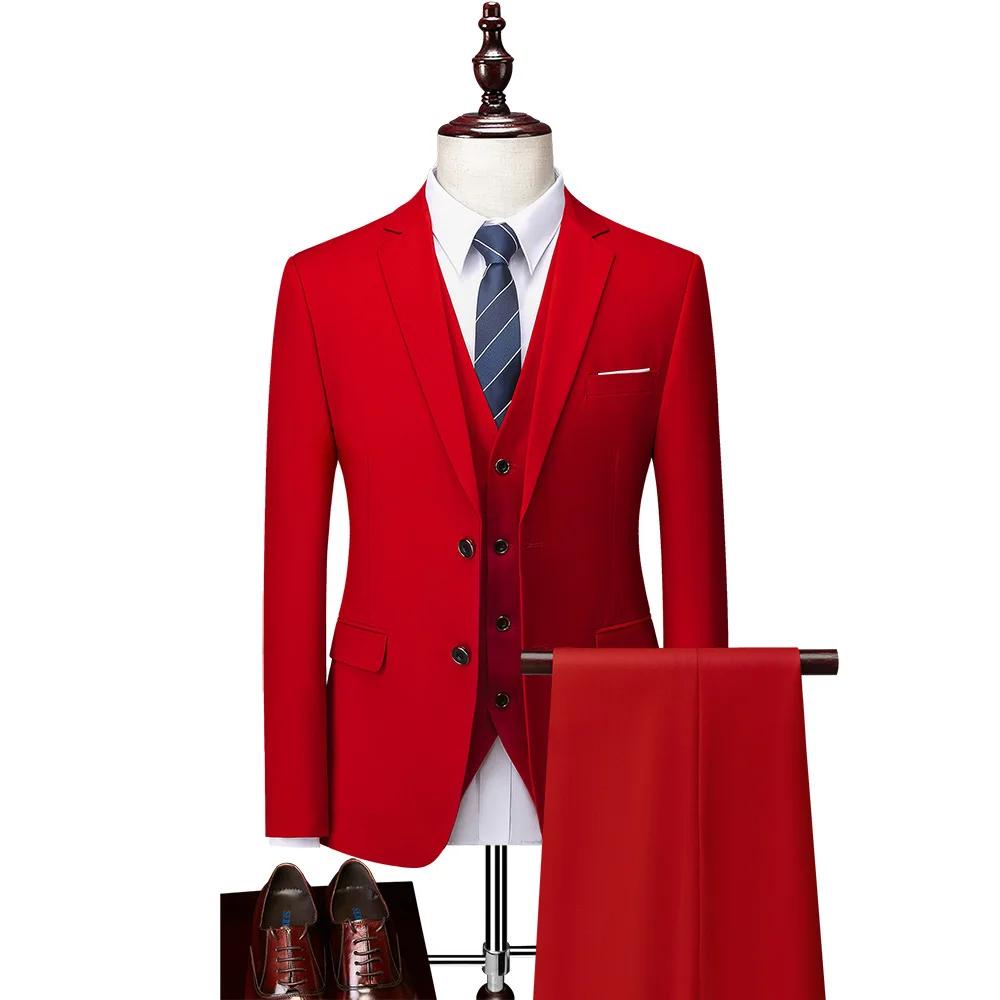 Costumes blancs pour hommes, coupe cintrée, 3 pièces, Double boutonnage, pour mariage, bal, fête d'a