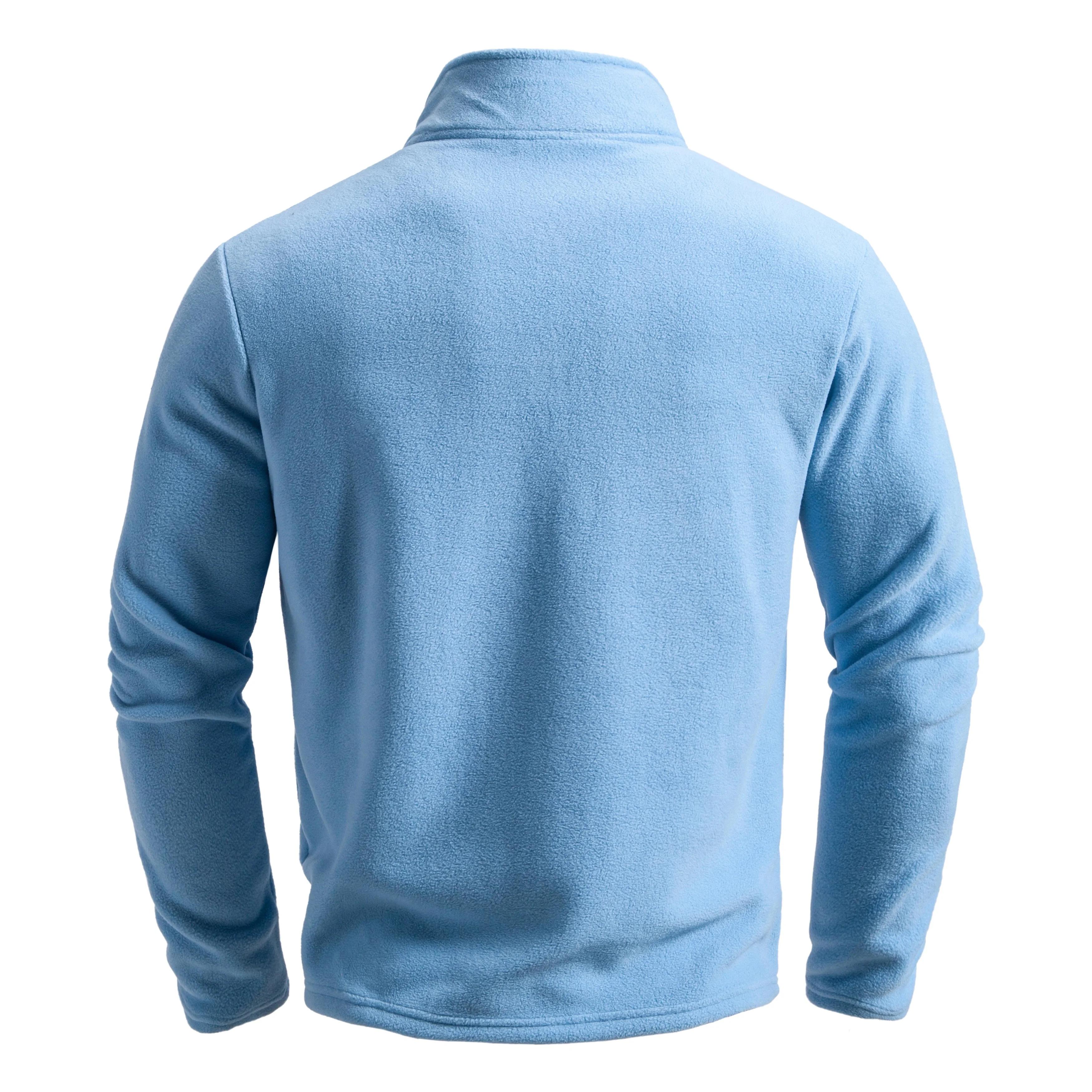 Pull chaud d'extérieur pour hommes, mode hiver, chaud et confortable, demi-fermeture éclair, couleur