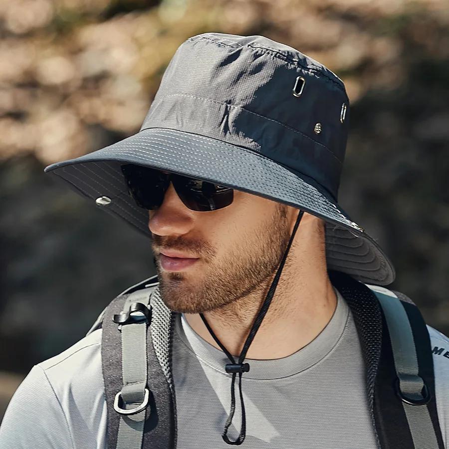 Chapeau seau d'été pour hommes, casquette de pêcheur, pare-soleil d'extérieur, protection solaire à 