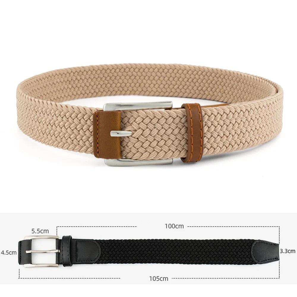 Ceinture à boucle ardillon en alliage tissé et respirant pour hommes et femmes, jean décontracté de 