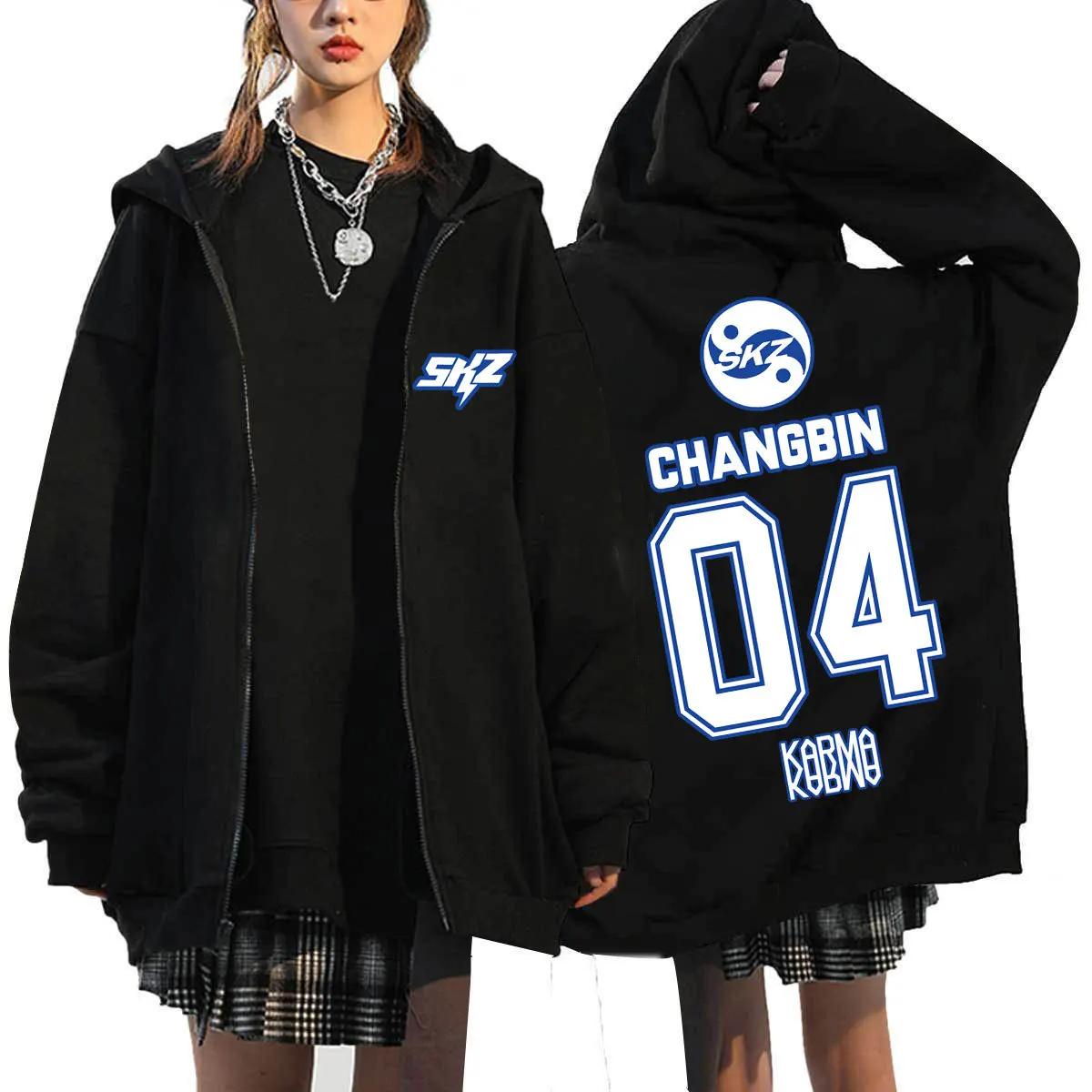 2025 hommes et femmes KPOP KARMA imprimé sweat à capuche zippé mode décontracté ample doublé polaire