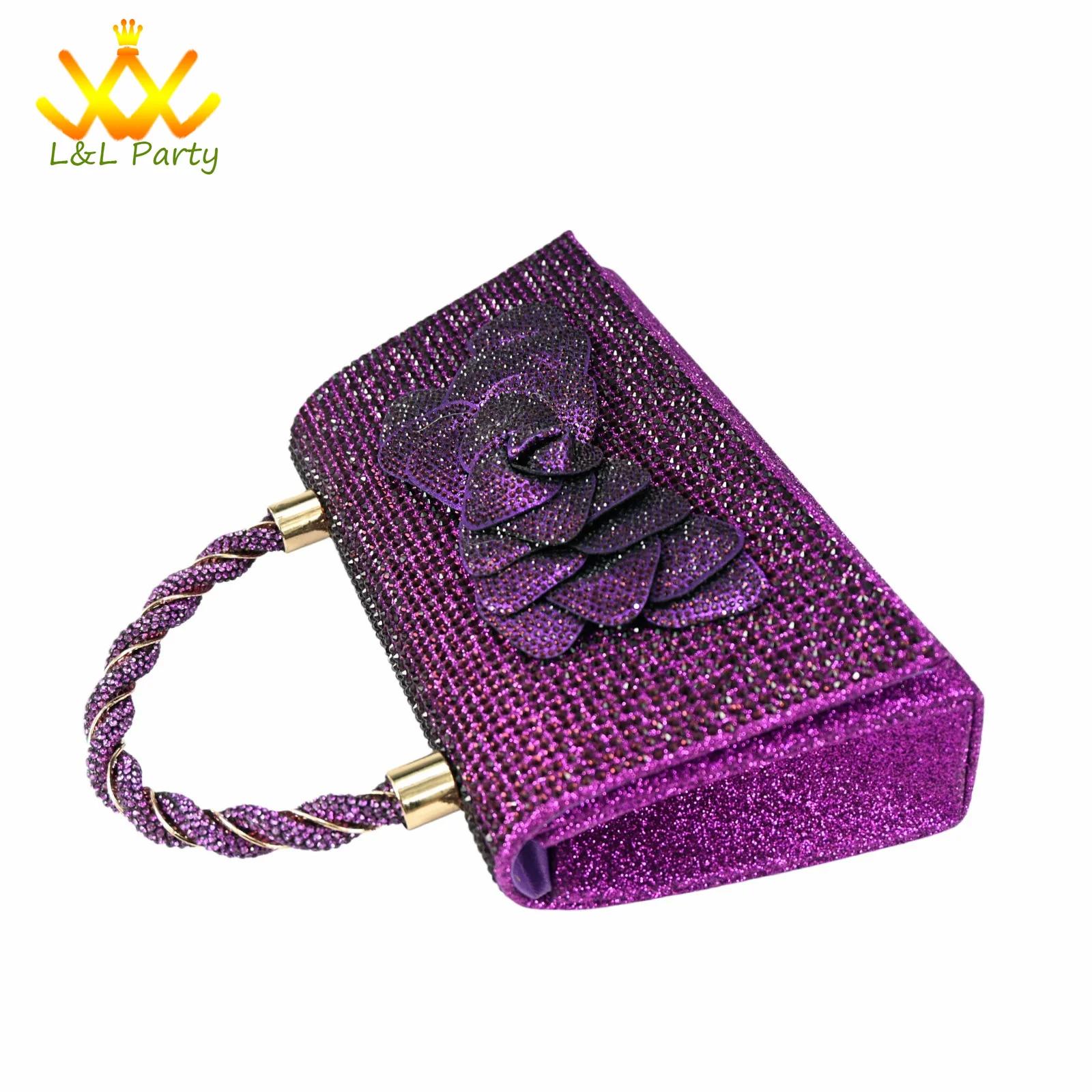 Ensemble de chaussures et de sacs au Design italien, couleur violette, bout pointu, talons Super hau