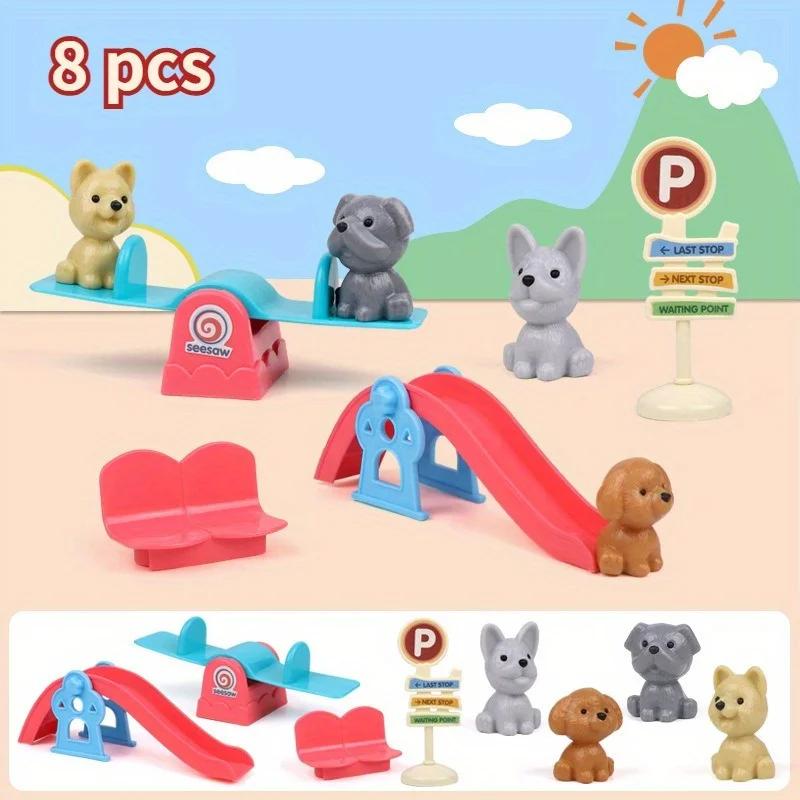 Mignon chien panier pour animaux de compagnie jouets de famille chien poupée ensemble Cage jouets sc
