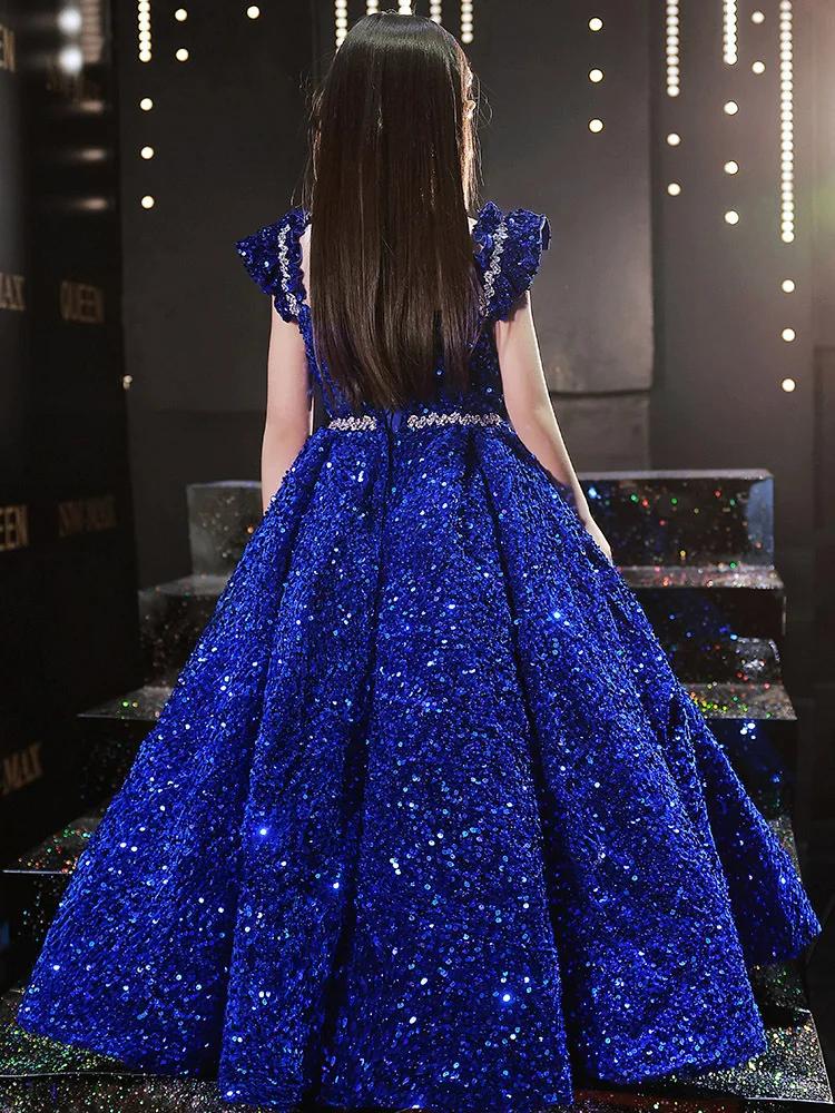 Robe de Princesse Longue à Paillettes pour Fille, Tenue de Bal Élégante, Cadeau d'Anniversaire, Mari