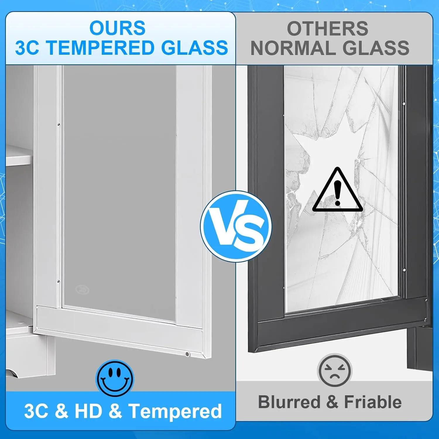 Vitrine avec portes en verre, 71'' de hauteur, avec serrure, en métal et verre, pour objets de colle