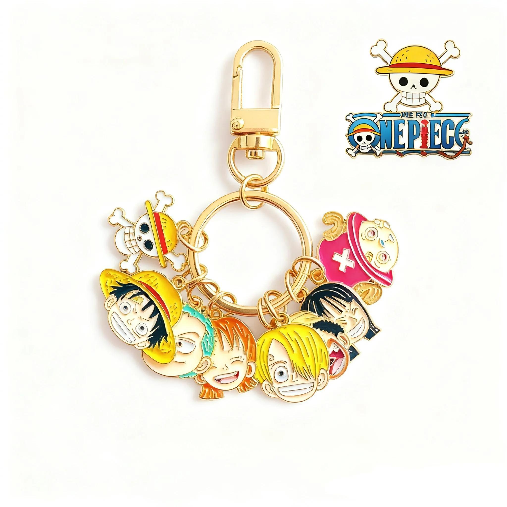 Porte-clés une pièce singe D. Luffy Nami, périphériques d'anime, casque Bluetooth, breloque, jouet d