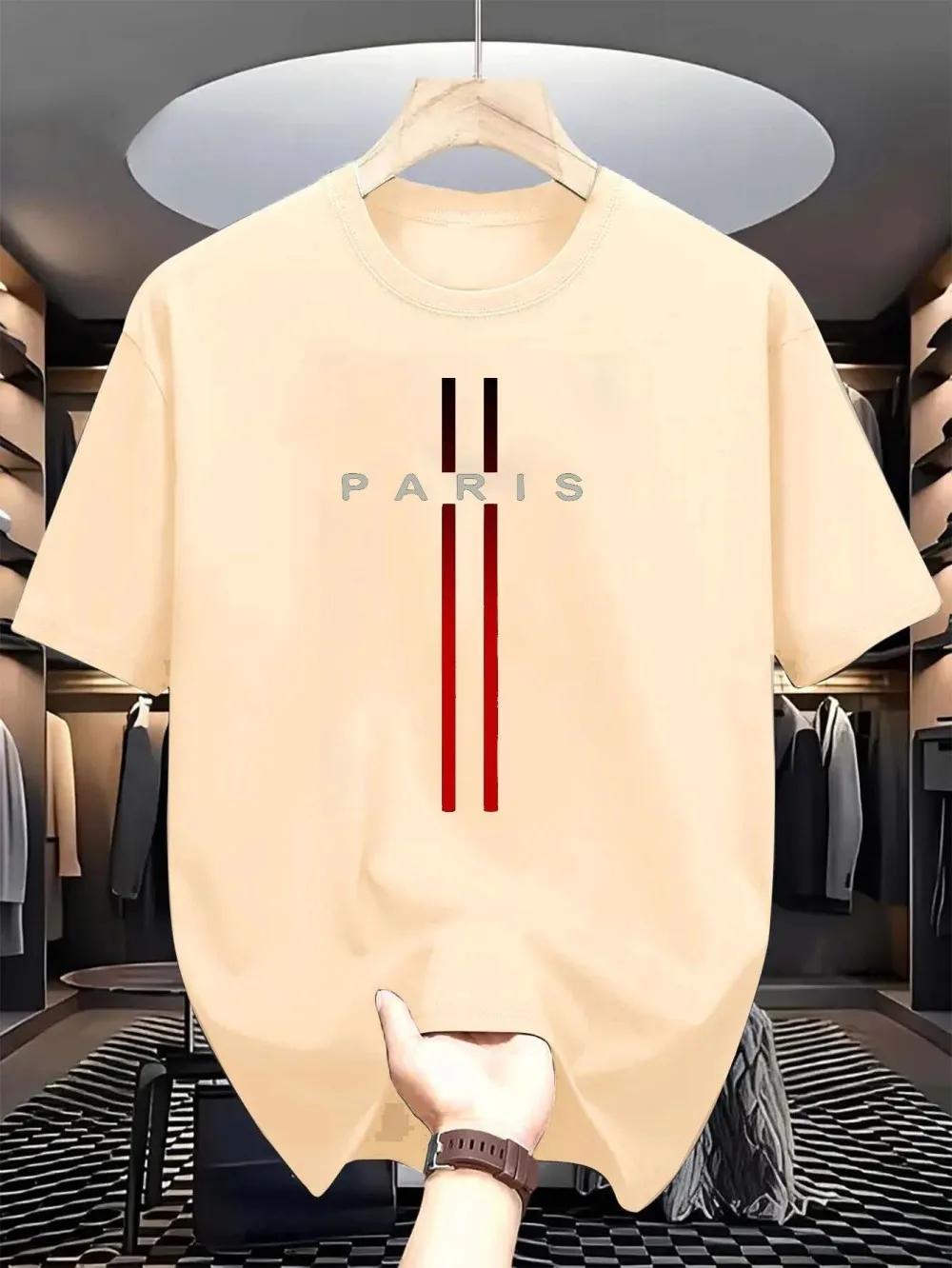 T-shirt col rond pour hommes, nouveau tissu polyester, confortable et respirant, motif imprimé de le