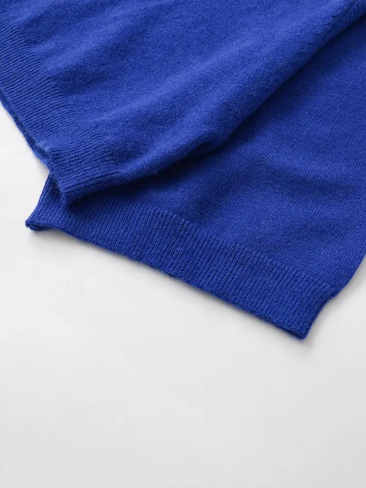 NLZGMSJ – pull tricoté décontracté pour femme, ample, manches longues, col mi-haut, surdimensionné, 