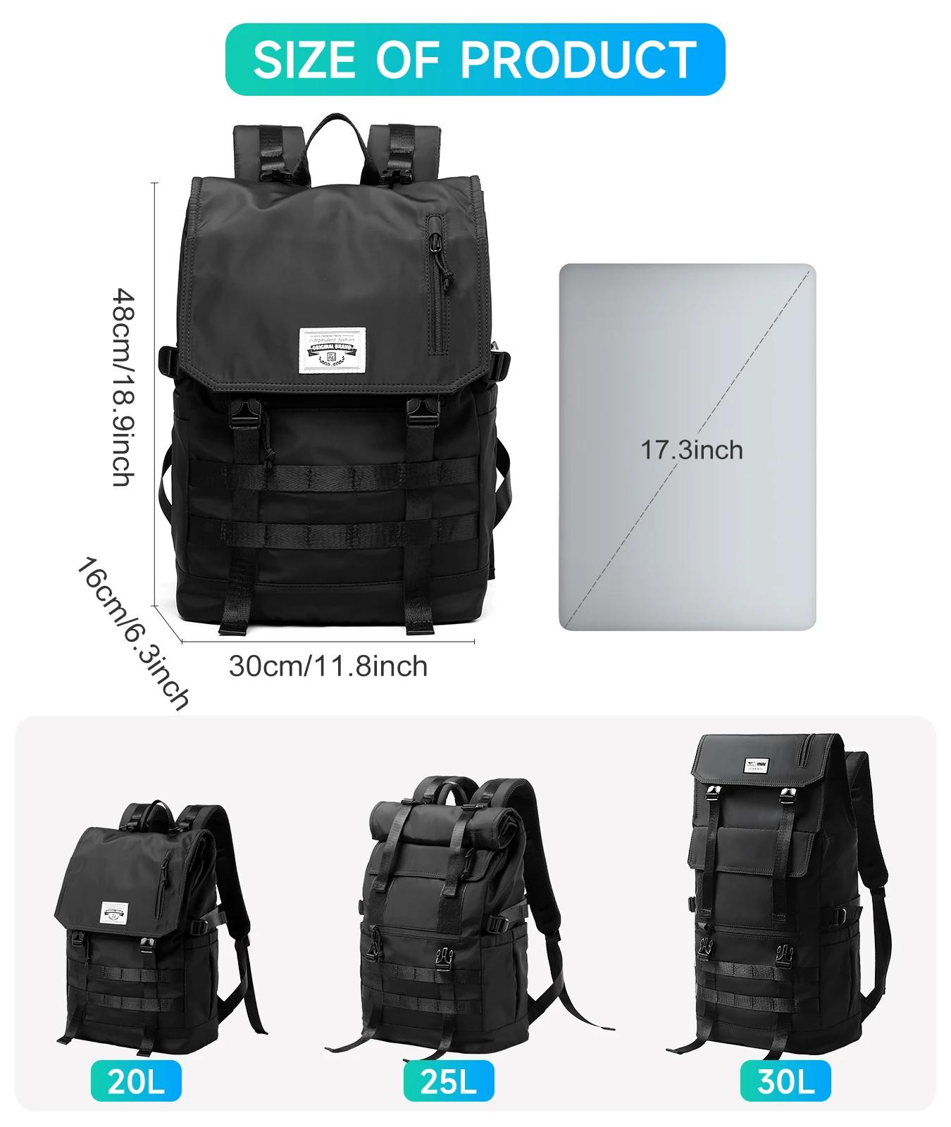 MOYYI 3 en 1 sac à dos pour ordinateur portable extensible hommes femmes grand rouleau haut voyage s
