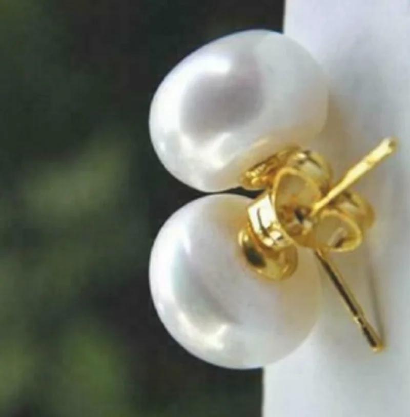 Boucles d'oreilles en or 14 carats, certificat d'article le plus vendu, AAA 7-8mm 8-9mm 9-10mm 10-11