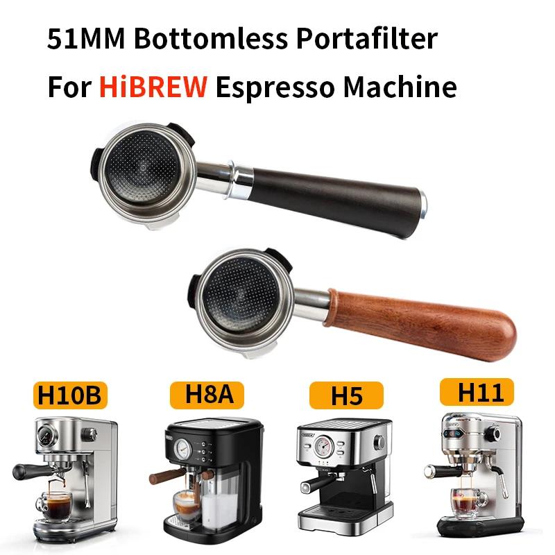 Porte-filtre à café sans fond pour machine à expresso Hiinvasive, acier inoxydable, 51mm, 3 oreilles