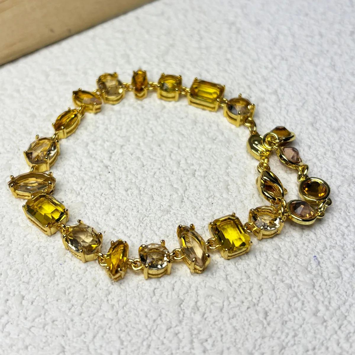 Collier bonbon en cristal coloré pour femmes, ensemble de bijoux fins, Design de Niche, Bracelet lég
