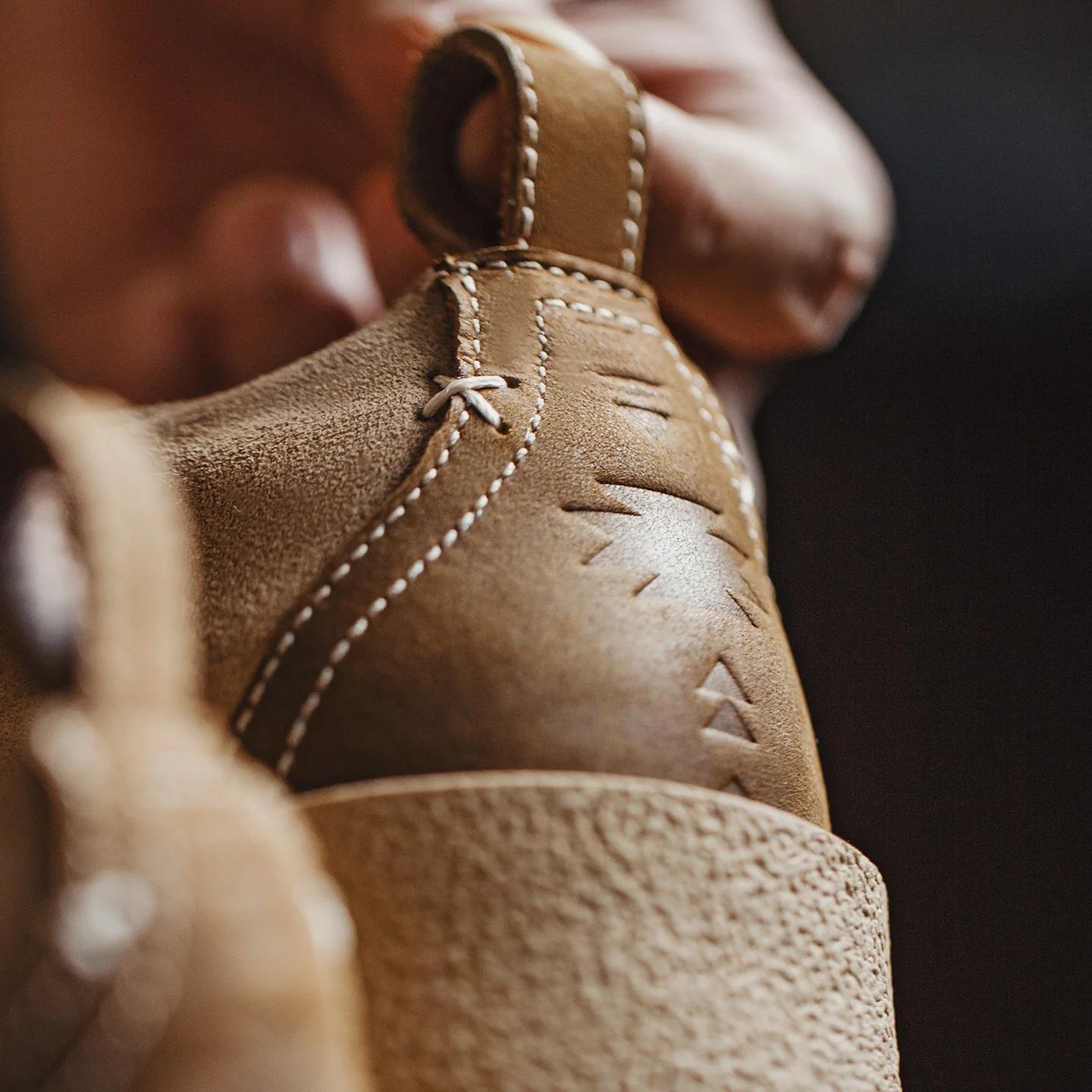 Chaussures Derby rétro pour homme Maden, à semelle épaisse, en daim kaki, bottes basses de désert, l