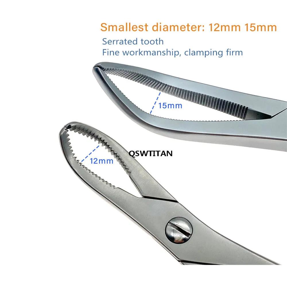 Pince de réduction osseuse supérieure/inférieure, mâchoires dentelées, instruments orthopédiques vét