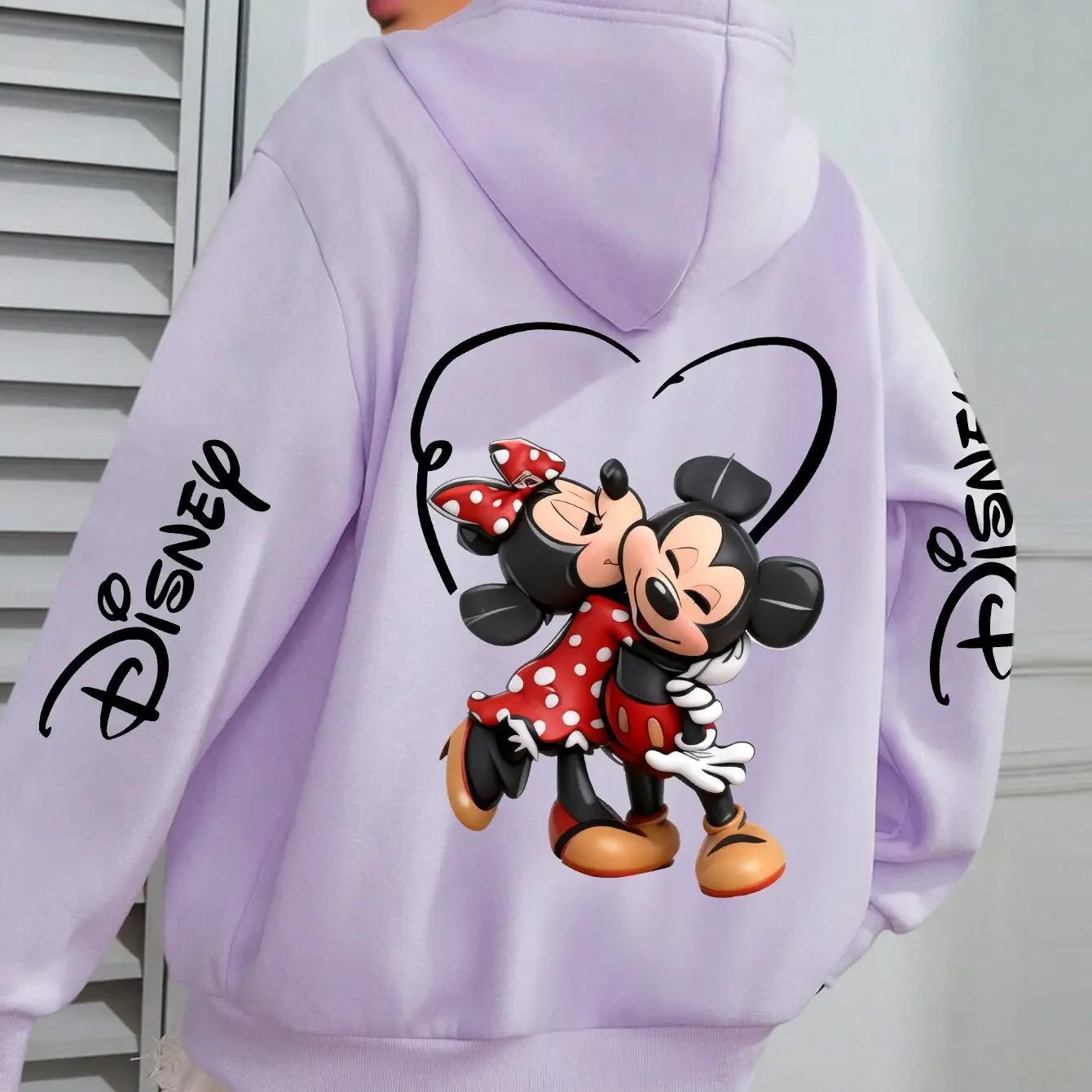 Disney - Sweat-shirt à capuche confortable Mickey et Minnie