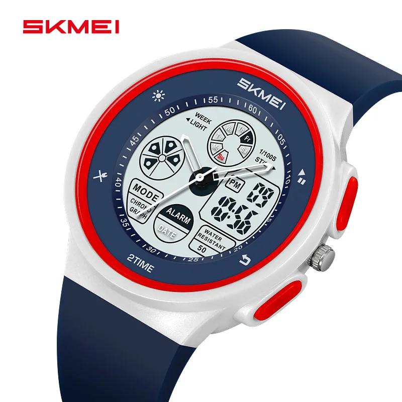 SKMEI 2346 nouveauté coloré mode unisexe hommes femmes temps grand affichage numérique PC classique 