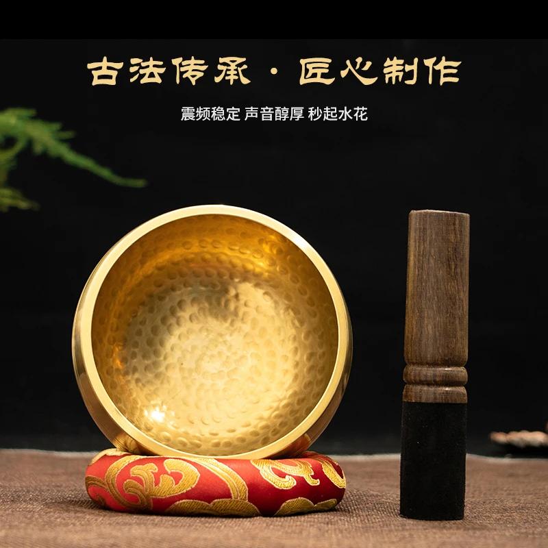 Bol sonore de bouddha fait à la main en népal, Yoga, méditation, chant, carillon en laiton, artisana