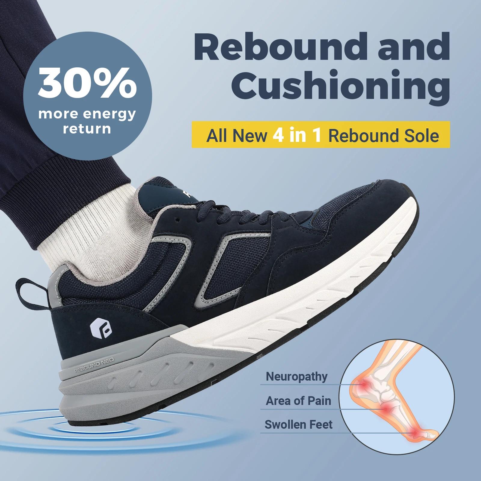 FitVille nouvelles chaussures de course pour hommes 4E baskets large largeur avec Support de voûte p