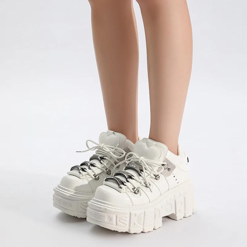 2026 gothique cheville Rock bottes femme baskets nouveau Style Punk femmes chaussures à lacets talon
